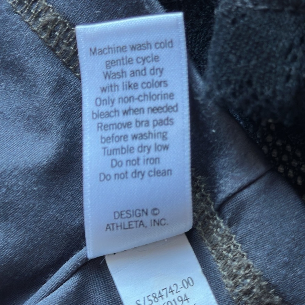 Athleta Black Mesh Gray Inside Long Dress Built in Bra Halter Ties Back Size XS - Picture 8 of 10